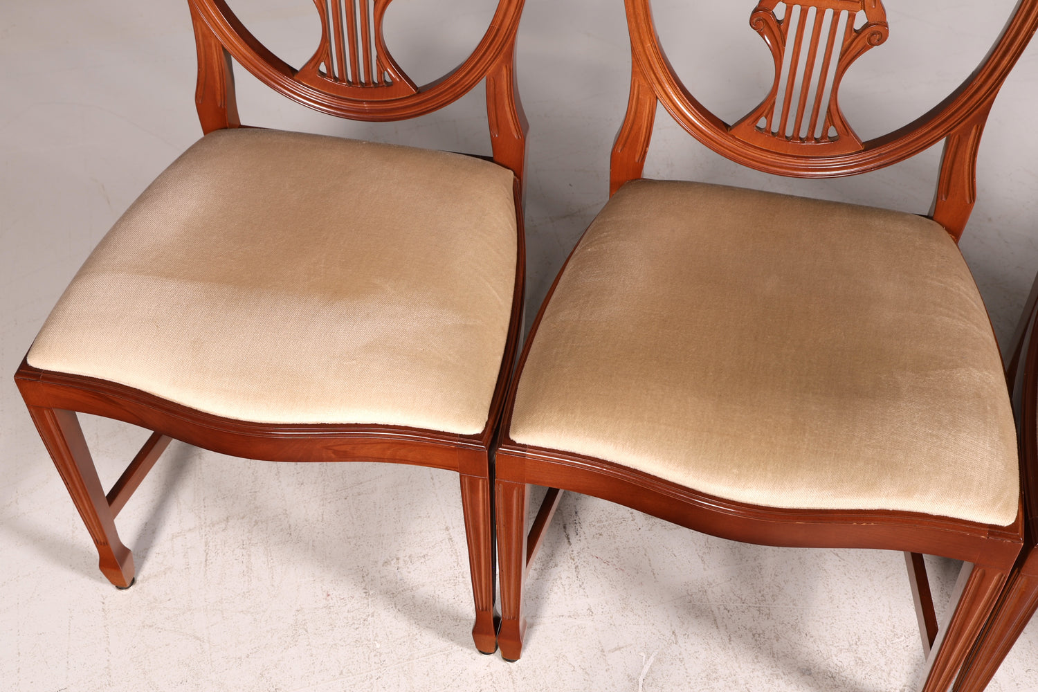 Edles 4x Englische Stühle Set Hepplewhite Stil Dining Chairs Antik Esszimmerstühle Küchenstühle Stuhlset Vintage