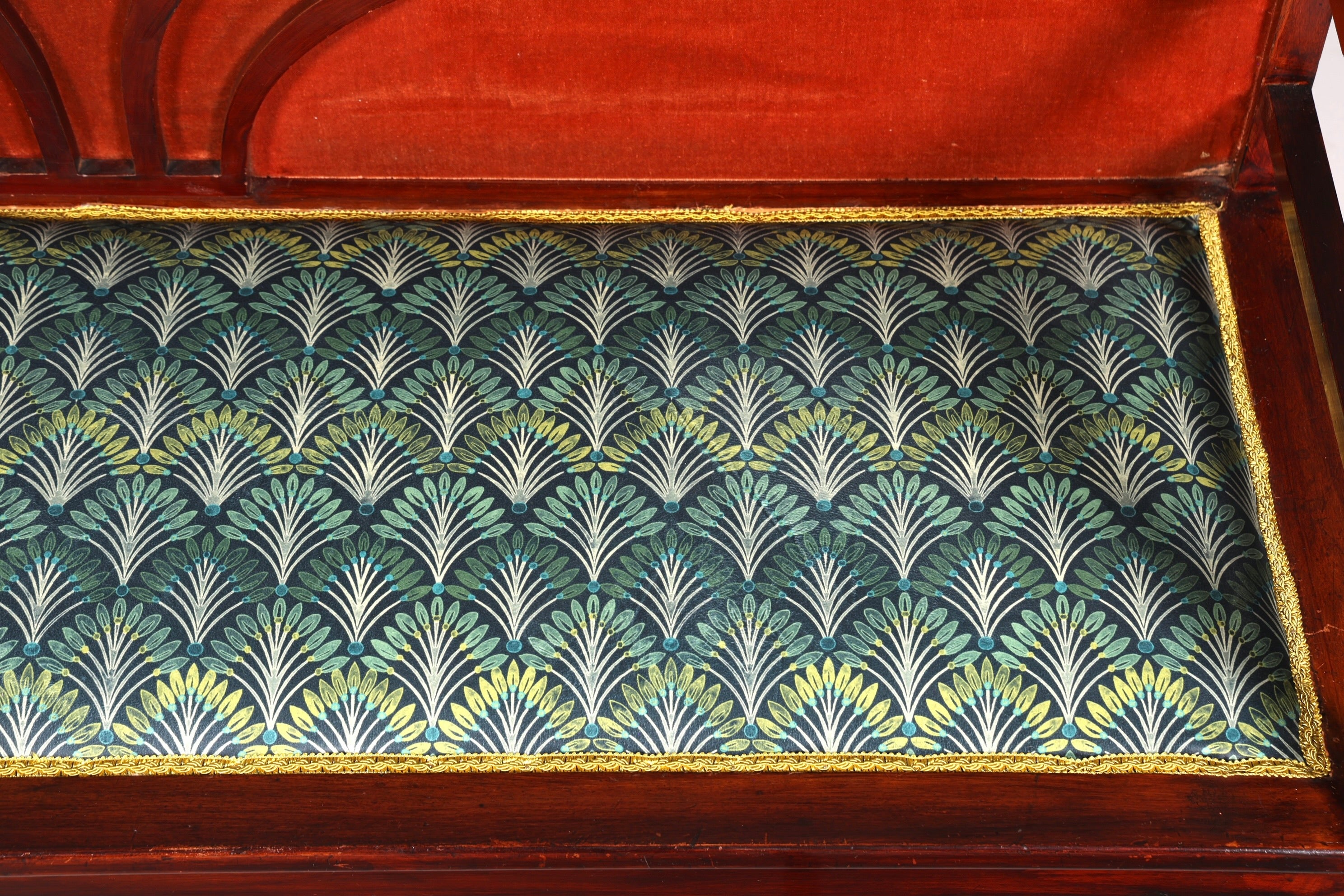 Wunderschöne Jugendstil Sitzbank Antik Bank Holz Sofa Polsterbank Holzbank