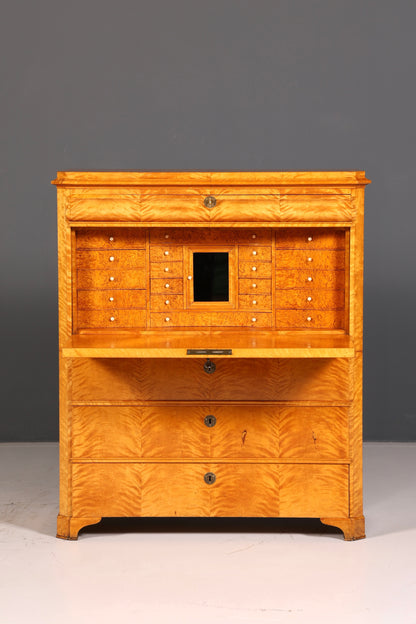 Impressive Biedermeier Secretary Cabinet, Antique Vertiko Chest of Drawers, Office Writing Desk, Sideboard