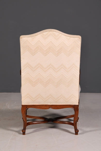 Elegant Louis Philippe Armchair, Gründerzeit Antique Armchair, Secretary Chair, Upholstered Armchair 2 of 2