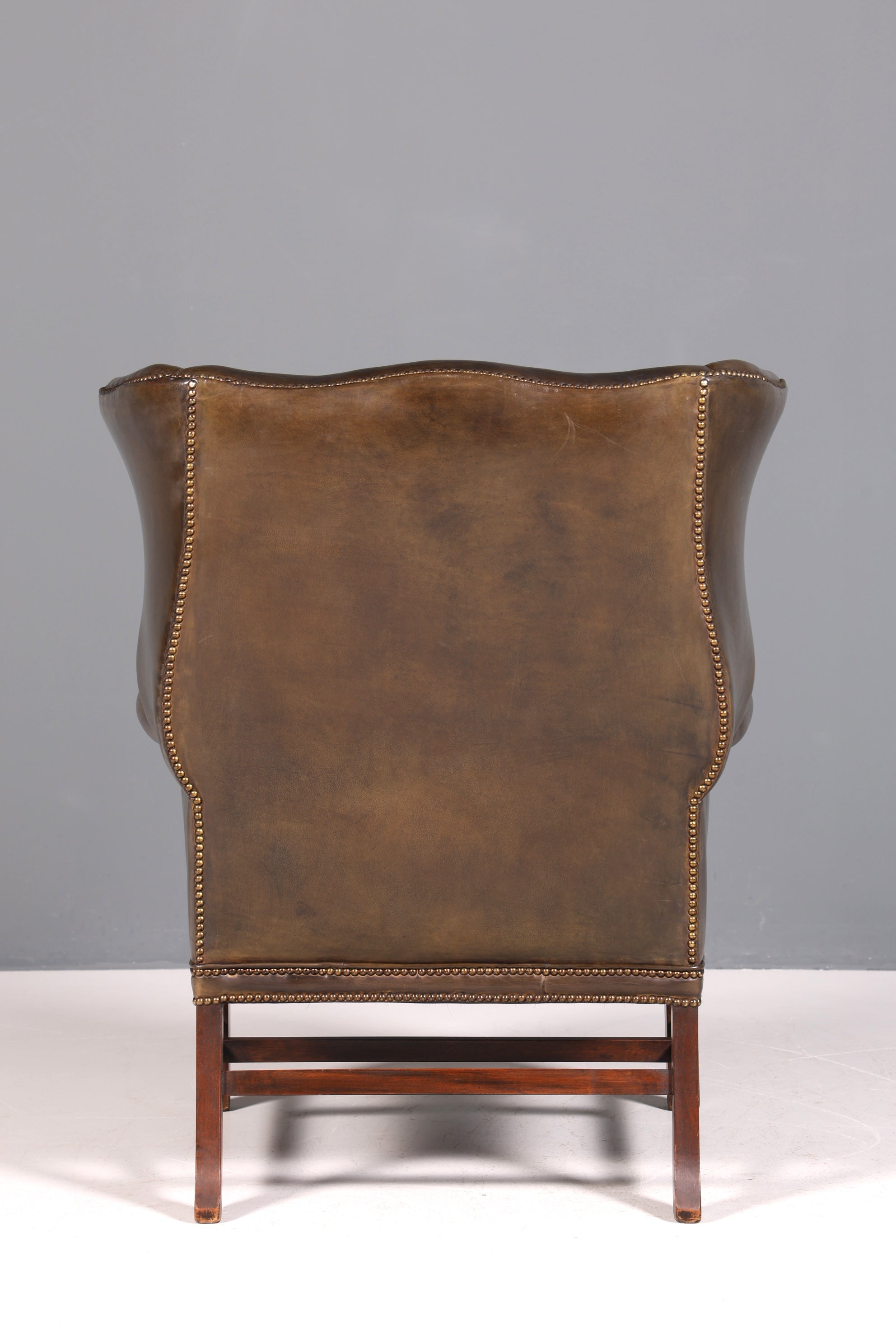 Wunderschöner Englischer Ohrenbacken Sessel braun Englisch Leder Herrensessel UK Armlehnsessel