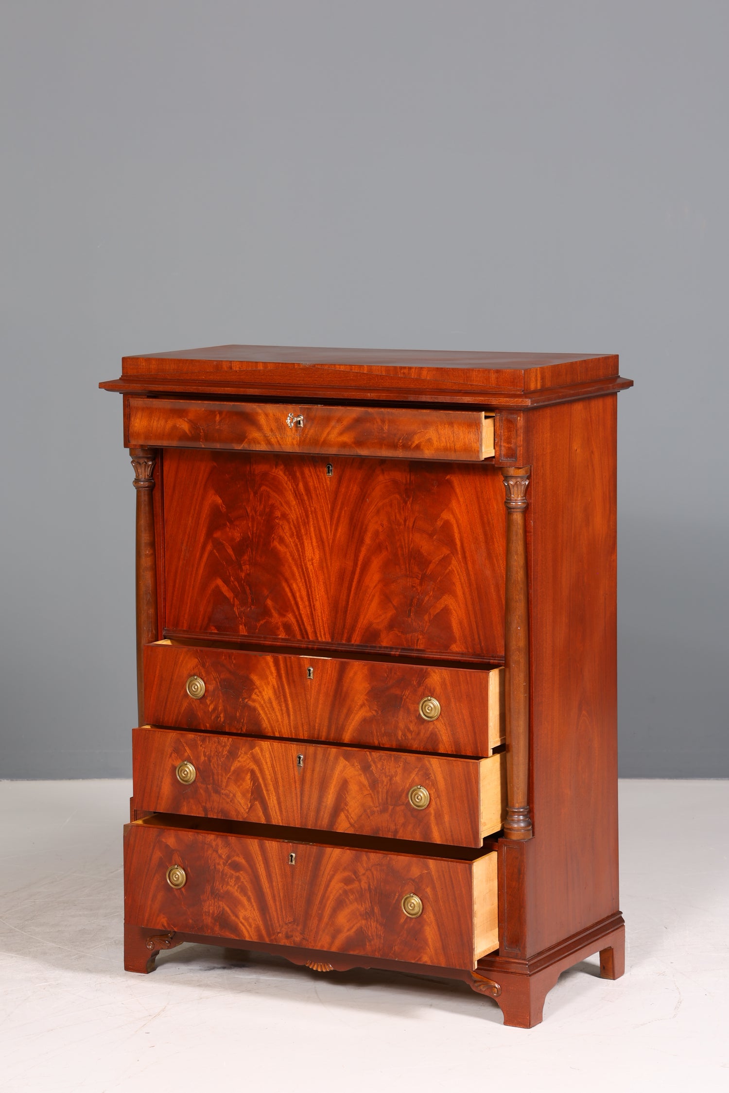 Stilvoller Original Biedermeier Sekretär um 1860 Englisch Kommode Antik Bürokommode