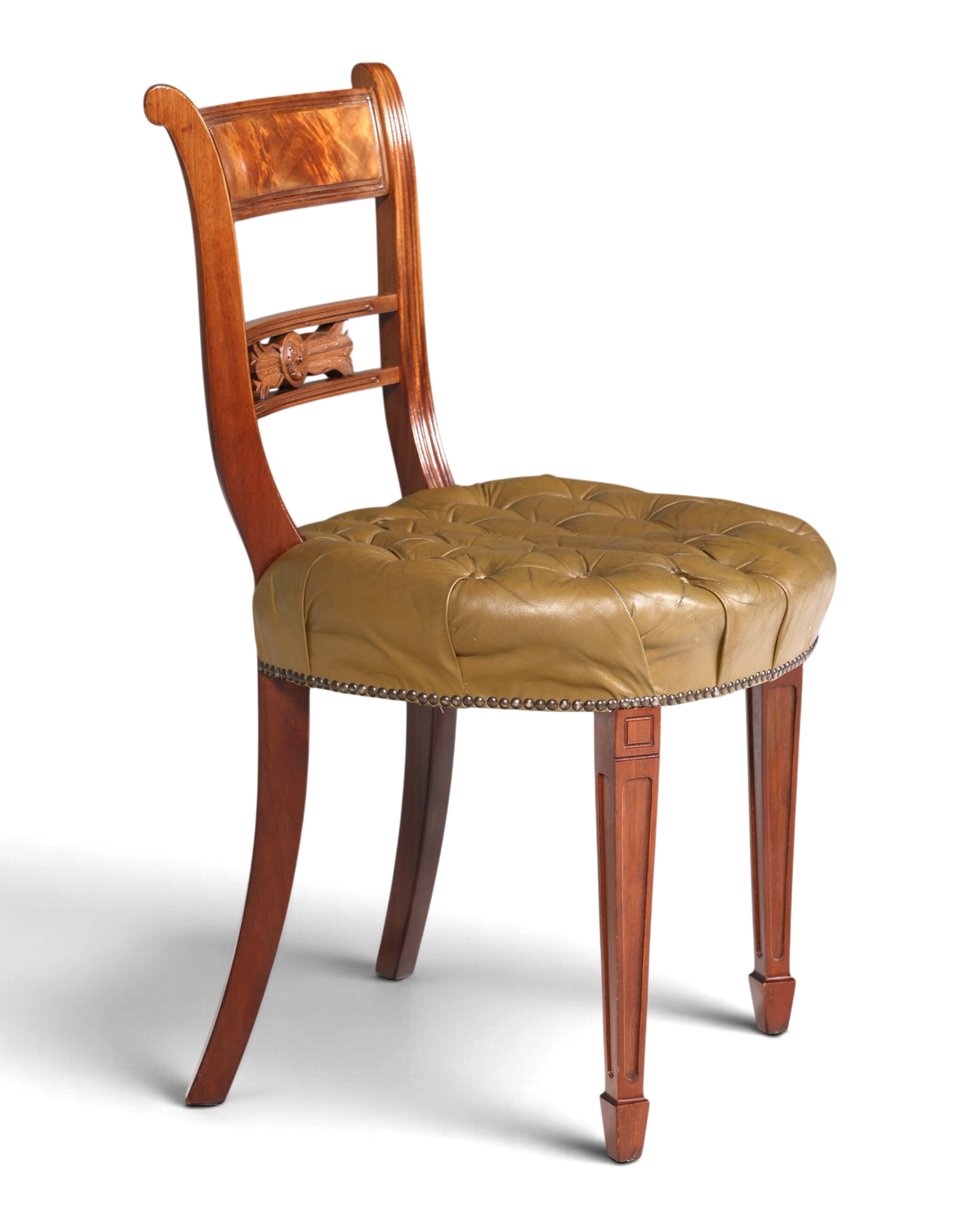 Wunderschöner Chesterfield Stuhl Anno Dom Sekretär Stuhl Englisch echt Leder Küchenstuhl 3 von 4