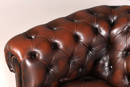 Wunderschönes Original Chesterfield Sofa 2-Sitzer Couch Englisches echt Leder Sofa UK 1 von 2