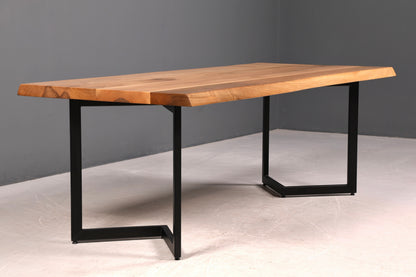 Wunderschöner Nussbaum Tisch 220cm-95cm Esszimmer Tisch Baumkanten Platte massiv Holz Küchentisch