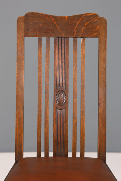 Traumhafter Jugendstil Stuhl Sekretär Stuhl Antik Eiche Küchenstuhl um 1900