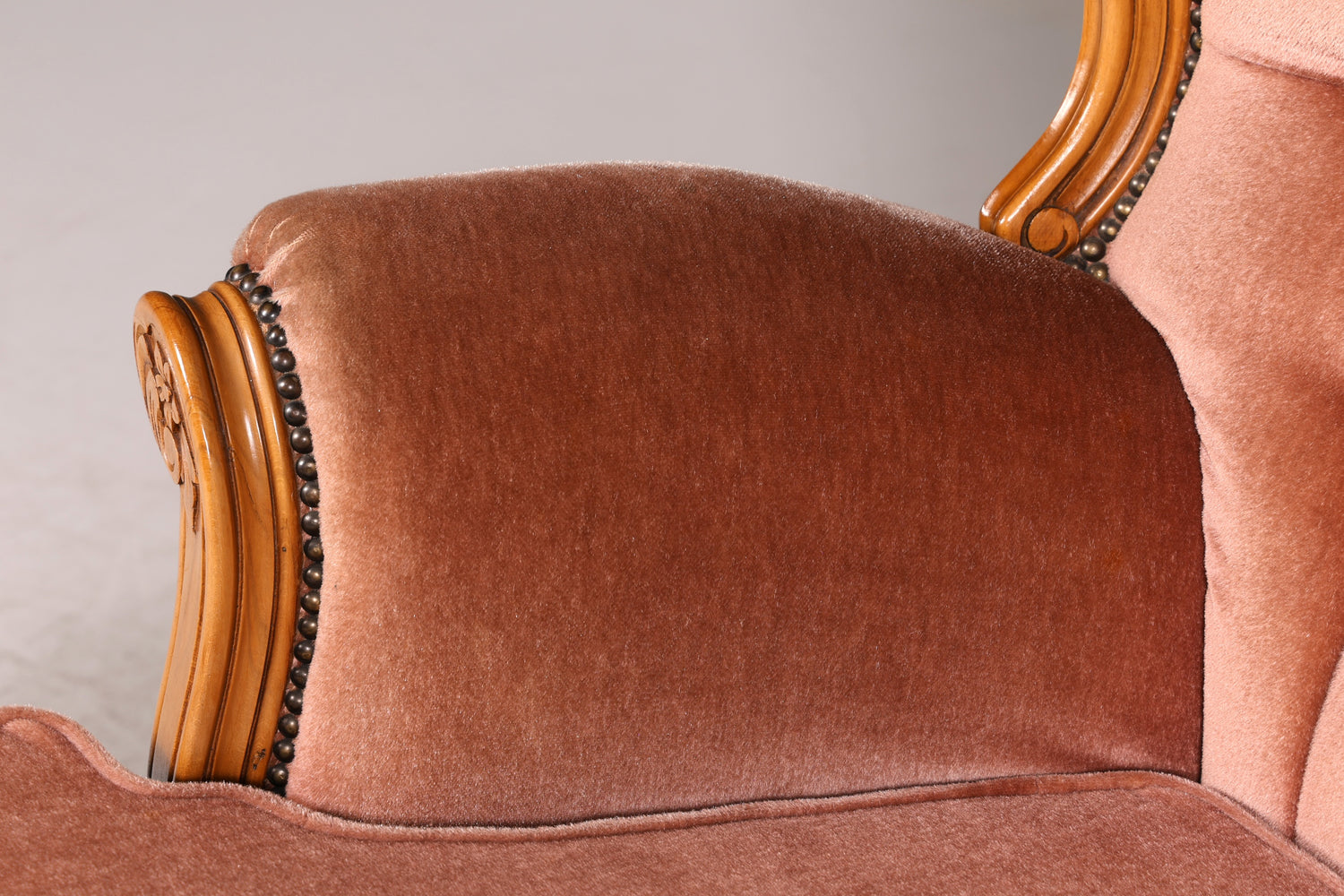 Edler Chippendale Armlehnsessel Barock Stil Samt Stoff Sessel Armchair Rococo Antik 3 von 4