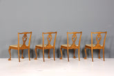 4x Wunderschöne Chippendale Stühle Barock Stil Stuhlset Polsterstuhl Set Englisch Küchenstühle Esszimmer Stühle