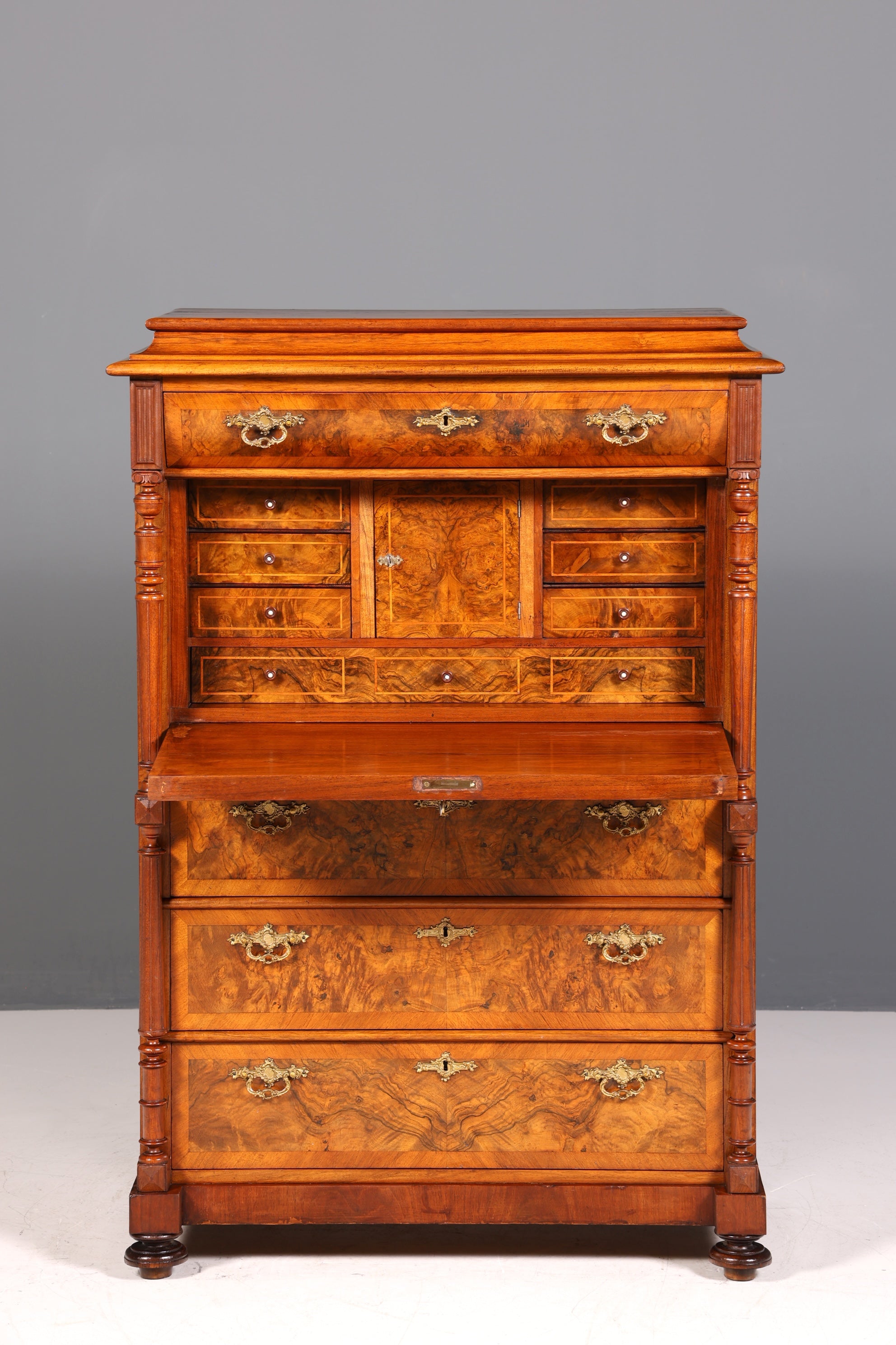 Wunderschöner Gründerzeit Sekretär Vertiko Highboard Louis Philippe Kommode um 1880