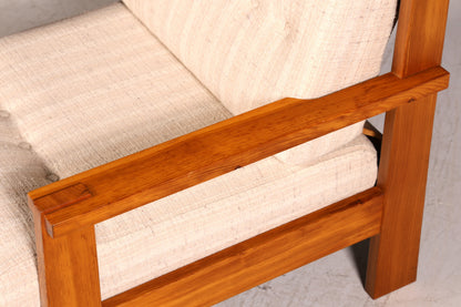 Schlichter Mid Century Sessel Danish Design Armlehnsessel echt Holz Relax Sessel 1 von 2