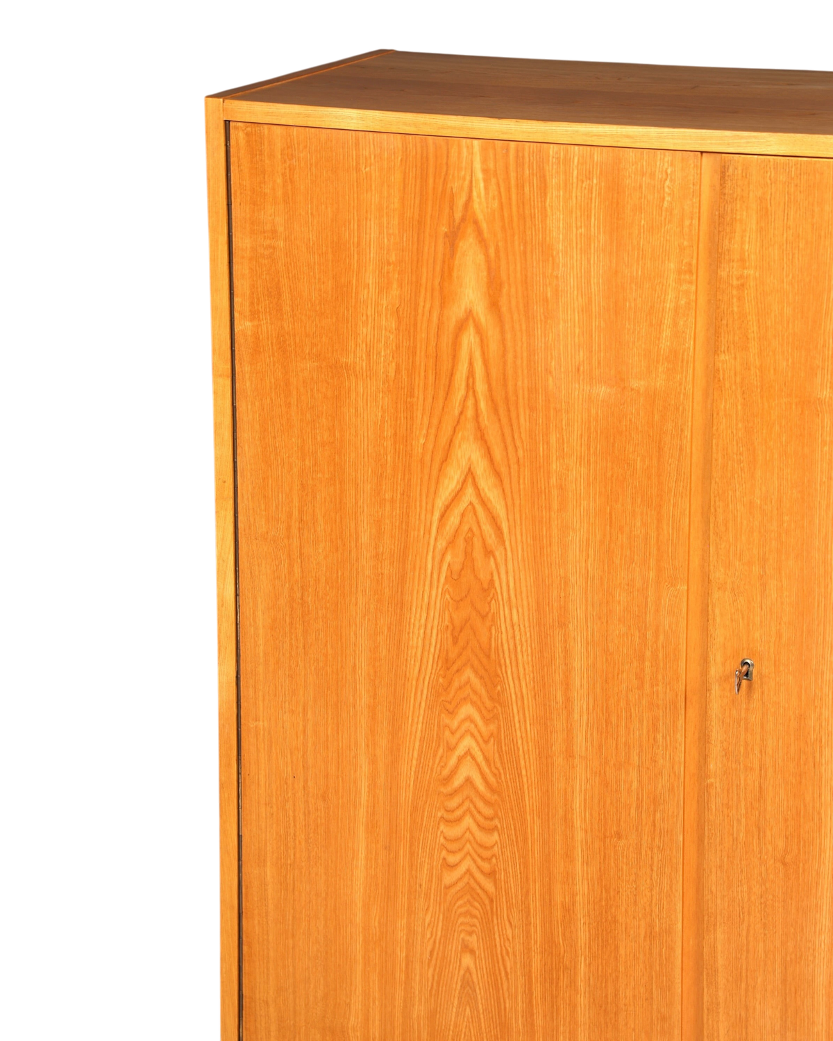 Hauptstadt Möblerei Hellerau Highboard Modell 602 von Franz Ehrlich aus hellem Echtholz mit markanter Maserung