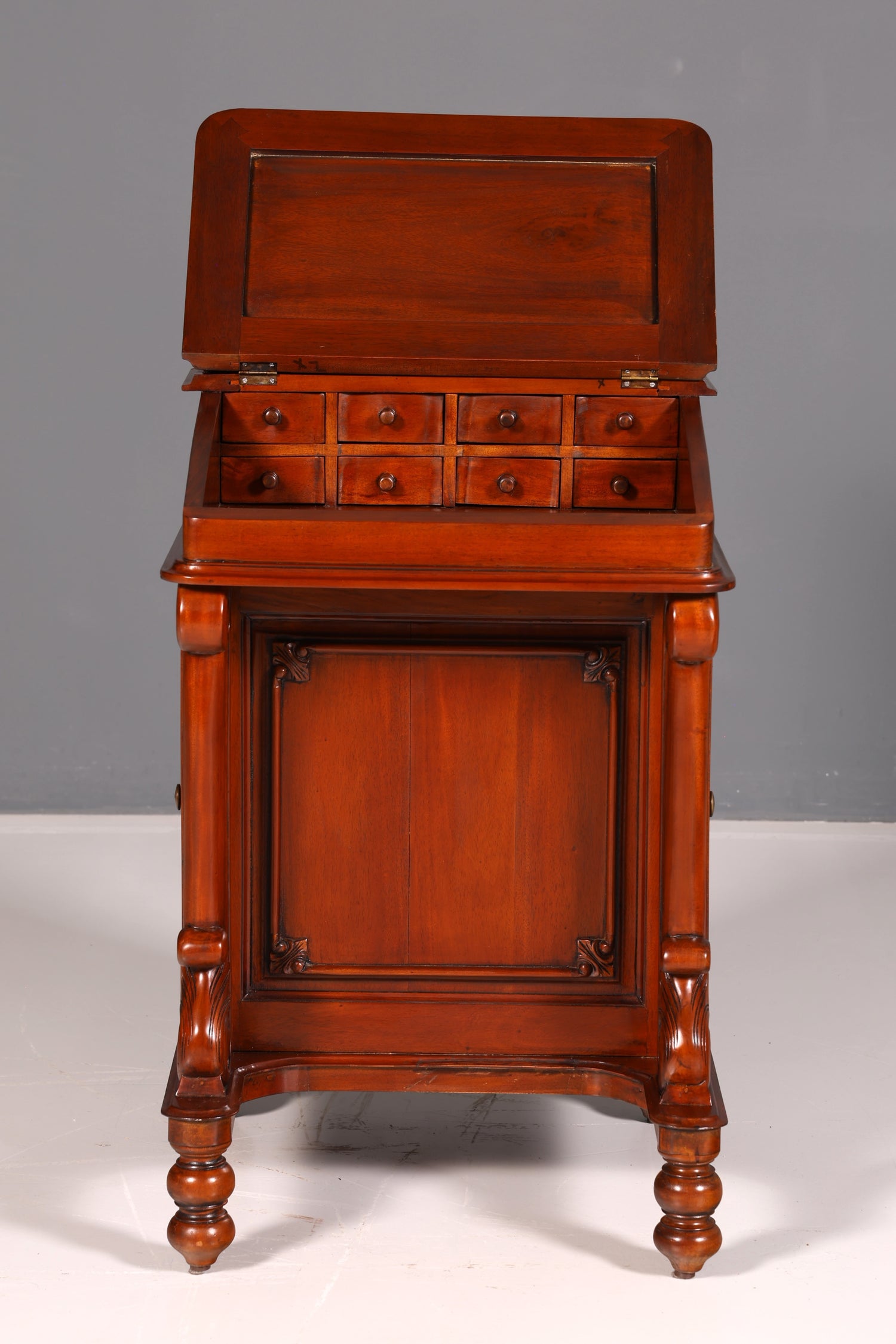 Wunderschöner Englischer Davenport Schreibtisch Desk Sekretär Lederauflage Kommode Antik Vintage