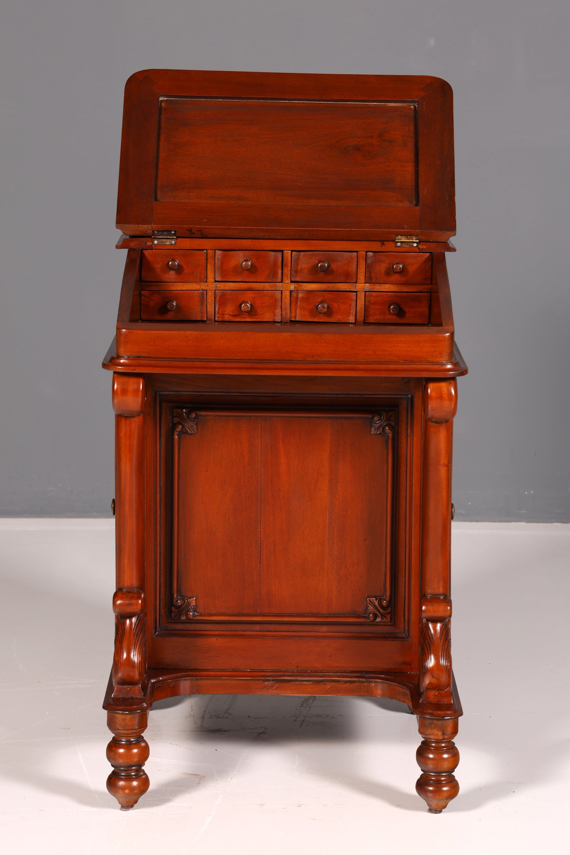 Wunderschöner Englischer Davenport Schreibtisch Desk Sekretär Lederauflage Kommode Antik Vintage