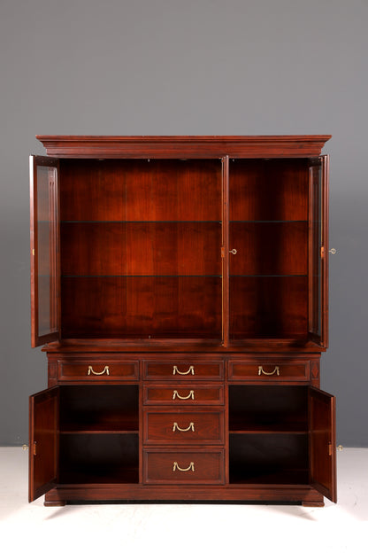 Wunderschöne Original Selva Vitrine Villa Borghese Antik Stil massiv Holz Buffet Schrank Bibliothek