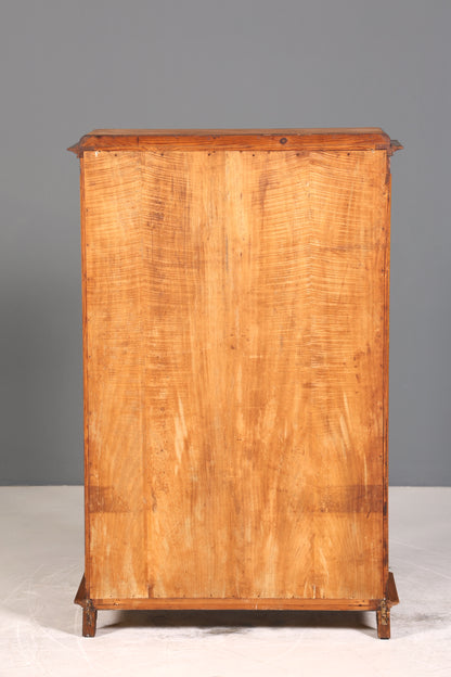 Wunderschöne Art Deco Vitrine Nussbaum Vitrine massiv Holz Antik Schrank