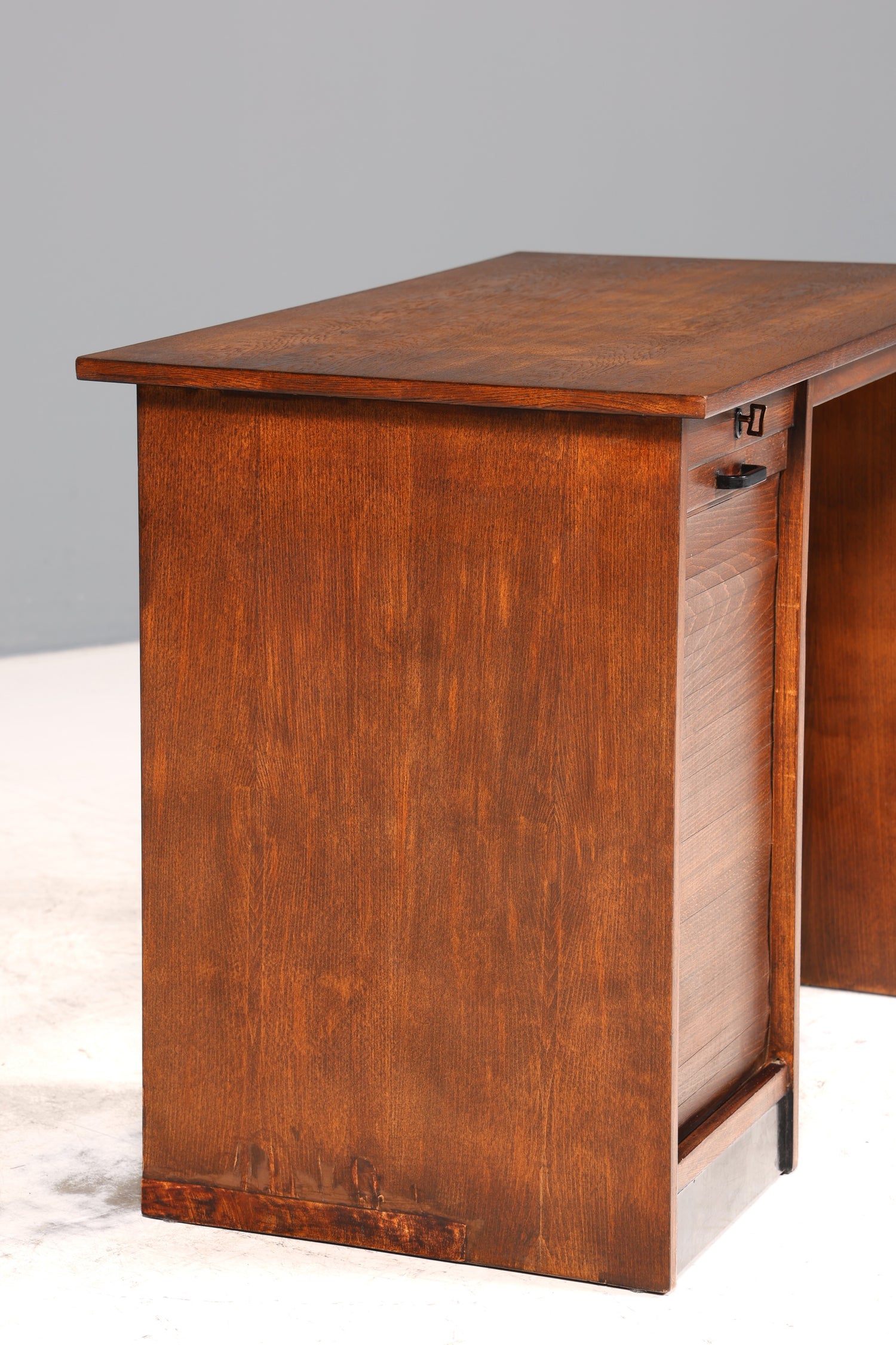 Stilvoller Bauhaus Rollladen Schreibtisch Mid Century echt Holz Bürotisch Office Table