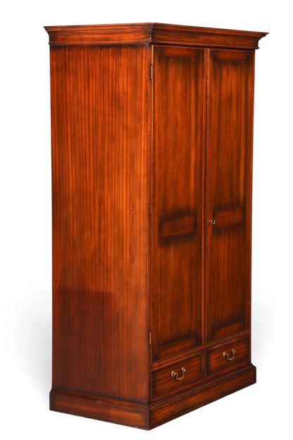 Hauptstadt Möblerei englischer Kleiderschrank aus Mahagoni mit zwei Türen und Schubladen im antiken Vintage-Stil