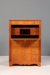 Stilvoller Sekretär im Englischen Stil Büro Vertiko Kommode echt Holz Schreibkommode