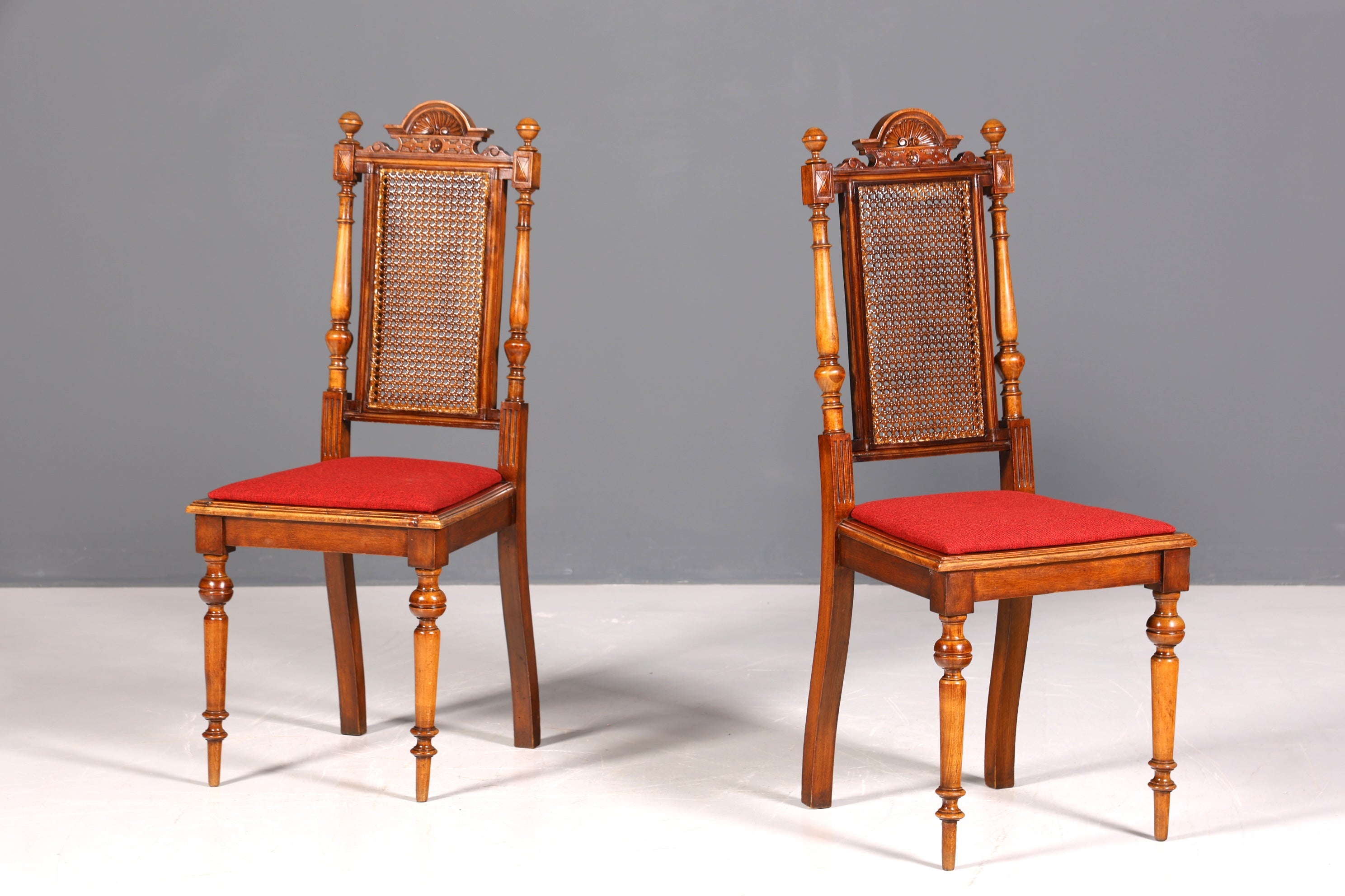 2x Traumhafte Gründerzeit Stühle Antik Korbgeflecht Stuhl Set Antik Wiener Geflecht Küchenstuhl