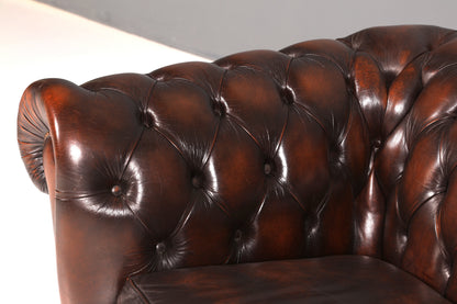 Wunderschönes Original Chesterfield Sofa 2-Sitzer Couch Echt Leder Englisch Polstersofa
