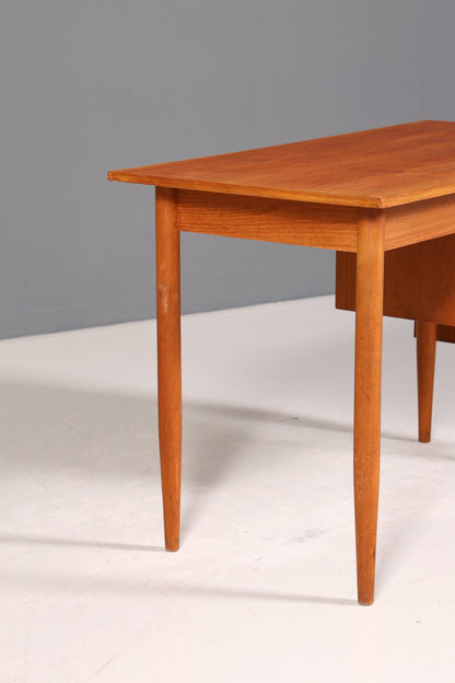 Wunderschöner Mid Century Schreibtisch Danish Design Teak Holz Bürotisch ausklappbarer Office Table Tisch