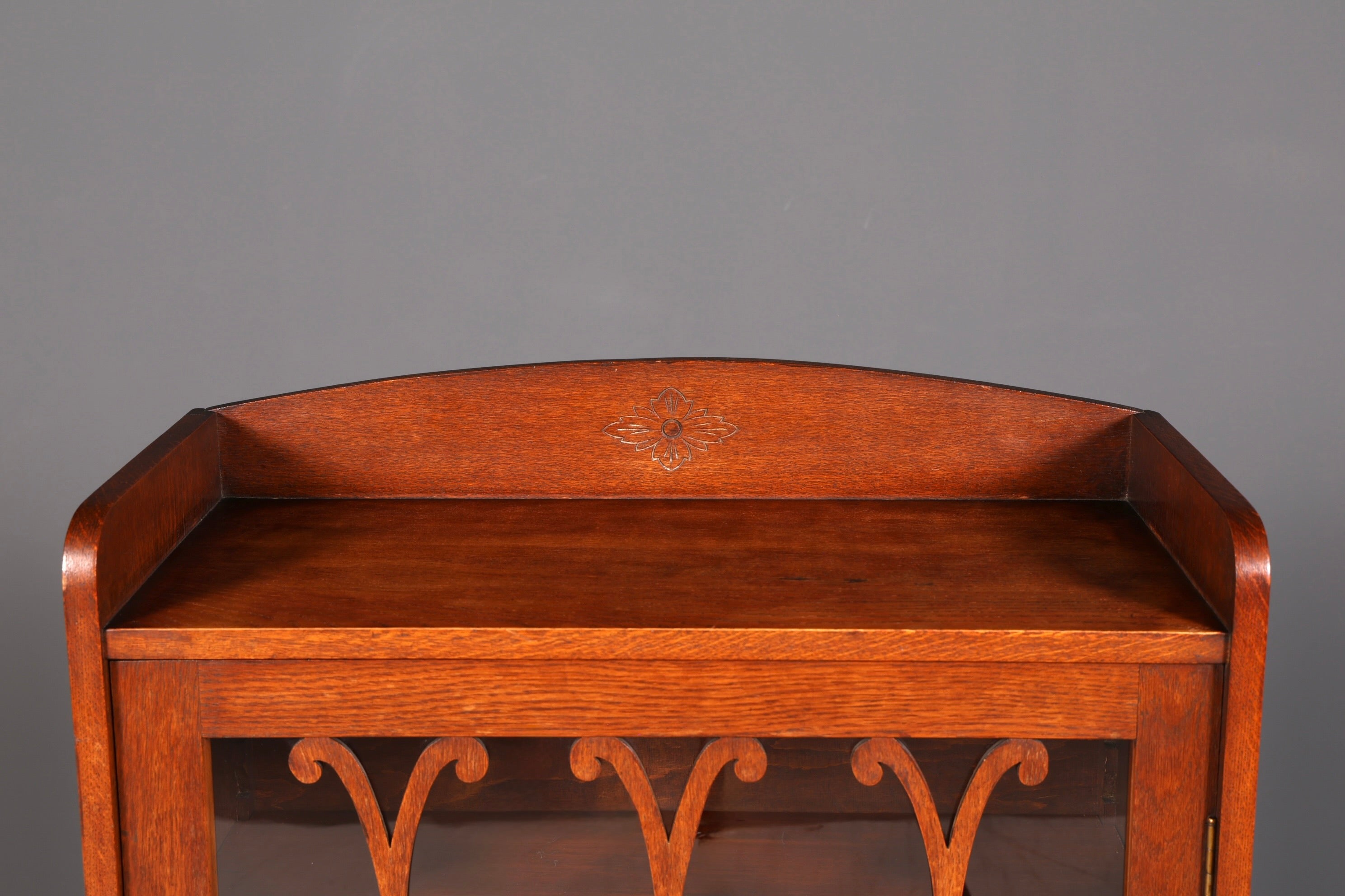 Stilvolle Jugendstil Vitrine Antike Holz Bücherschrank Eiche Antik Schrank Geschirrschrank