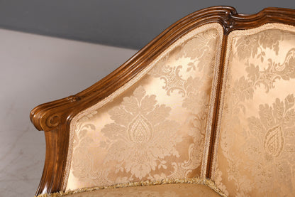 Edler Chippendale Armlehnsessel Barock Stil Samt Stoff Sessel Armchair Rococo Antik Polstersessel