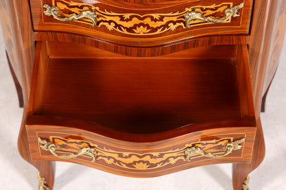 Traumhaftes Barock Stil Louis XV Highboard Intarsien Vertiko Kommode Schubladenkommode