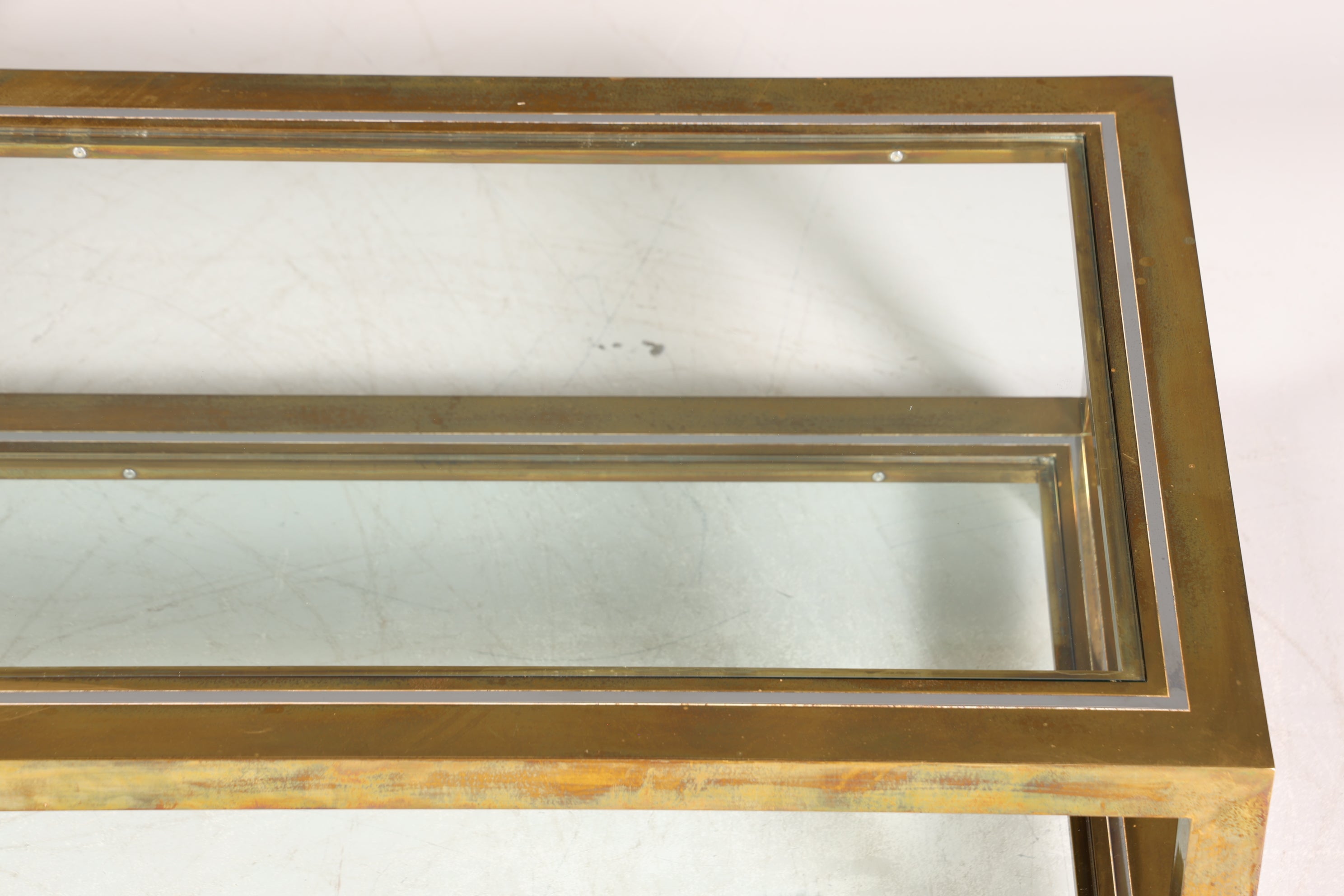 Wunderschöner Tisch im Maison Charles Stil Chrome Mid Century Coffee Table 70s Couchtisch Wohnzimmer Tisch