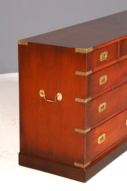 Traumhaftes Maritimes Sideboard Englische Military Chest Schiffskommode Antik Schrank Kolonial Vintage