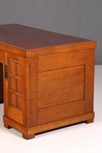 Wunderschöner Jugendstil Schreibtisch Eiche Echt Holz Bürotisch Office Table Antik Vintage