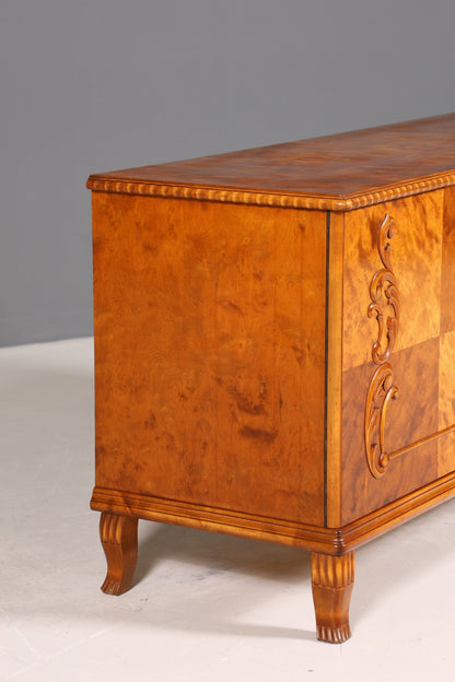 Wunderschönes Original Art Deco Sideboard Antik Schrank Birke TV Kommode um 1930