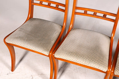 4x Englische Stühle Set Regency Dining Chairs Antik Esszimmerstühle Küchenstühle Stuhlset Vintage 60er