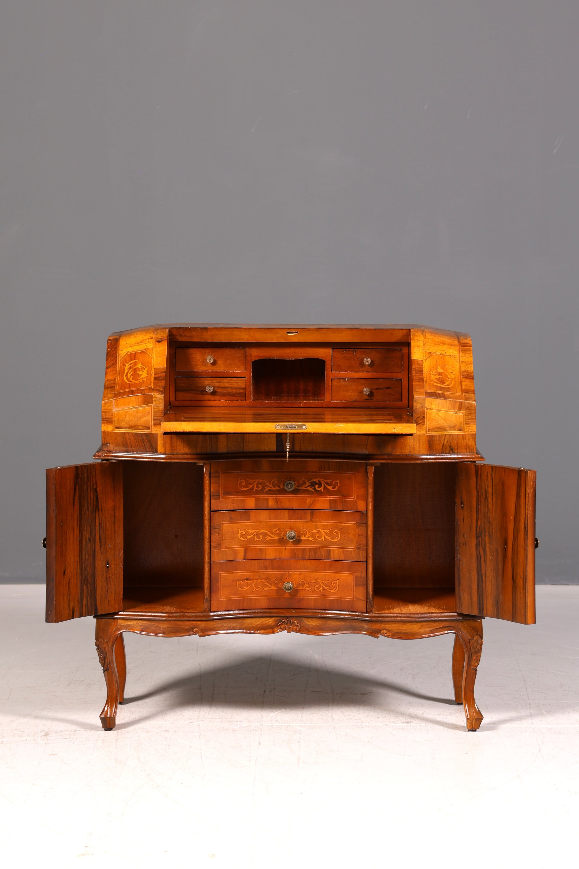 Wunderschöner Sekretär im Barock Stil Schreibkommode Bürokommode Antik Schreibtisch Schreibmöbel Vintage Holz