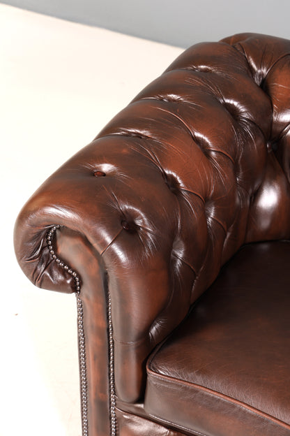 Wunderschönes Original Chesterfield Sofa 3- Sitzer echt Leder Couch Englisch 2 von 2