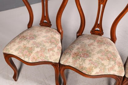 4x Traumhafte Louis Philippe Stühle um 1880 Chippendale Stuhl Set Antik Sekretär Stühle