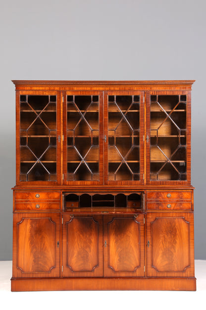 Wunderschöne Englische Vitrine echt Holz Sekretär Bibliothek UK Bücherschrank Englisch Regal Buffet