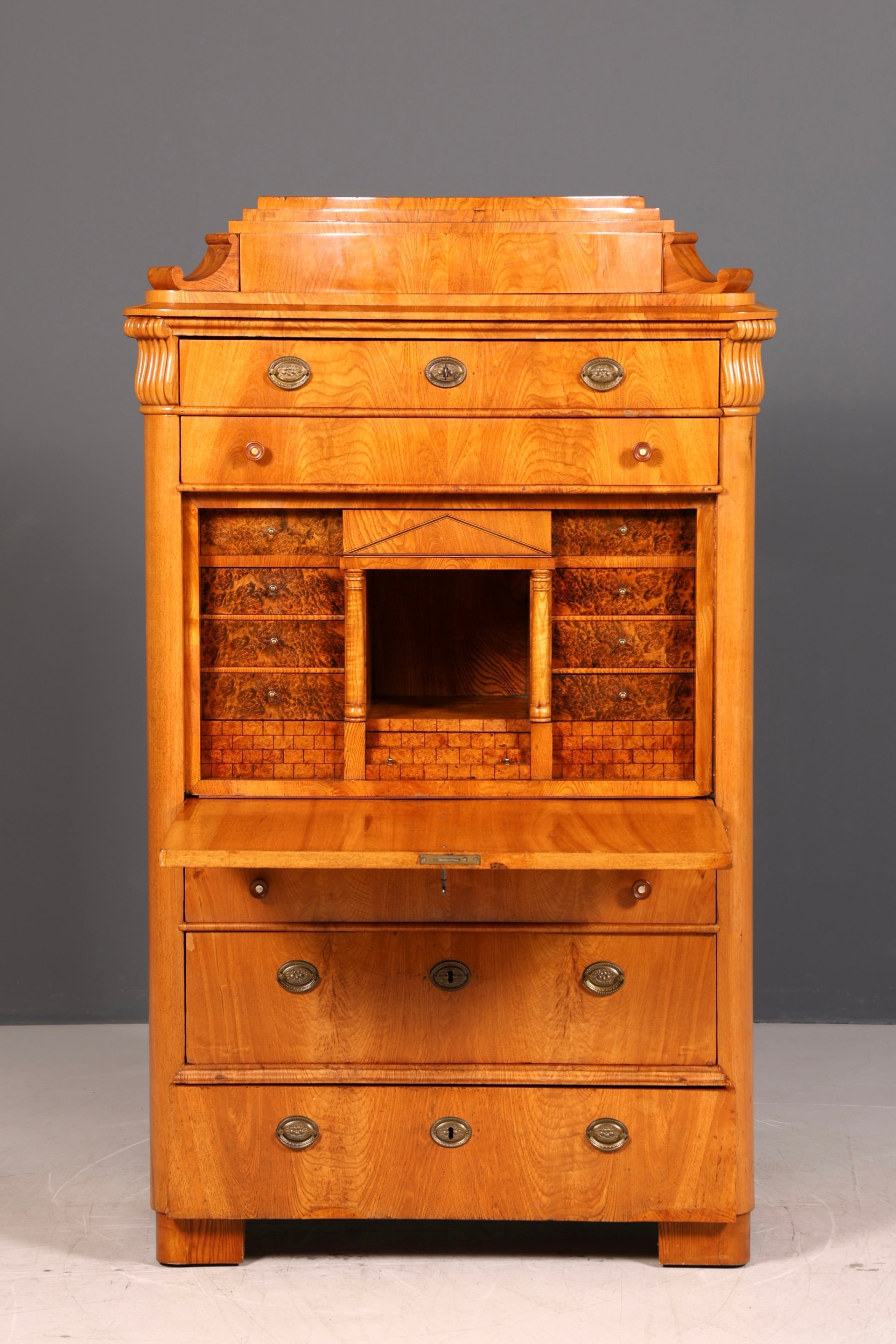 Wunderschöner Biedermeier Sekretär Schreibsekretär Vertiko Lousi Philippe Schreibtisch Massivholz