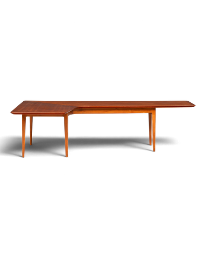 Hauptstadt Möblerei Mid-Century Couchtisch aus Holz mit elegantem Retro-Design und markanter asymmetrischer Form