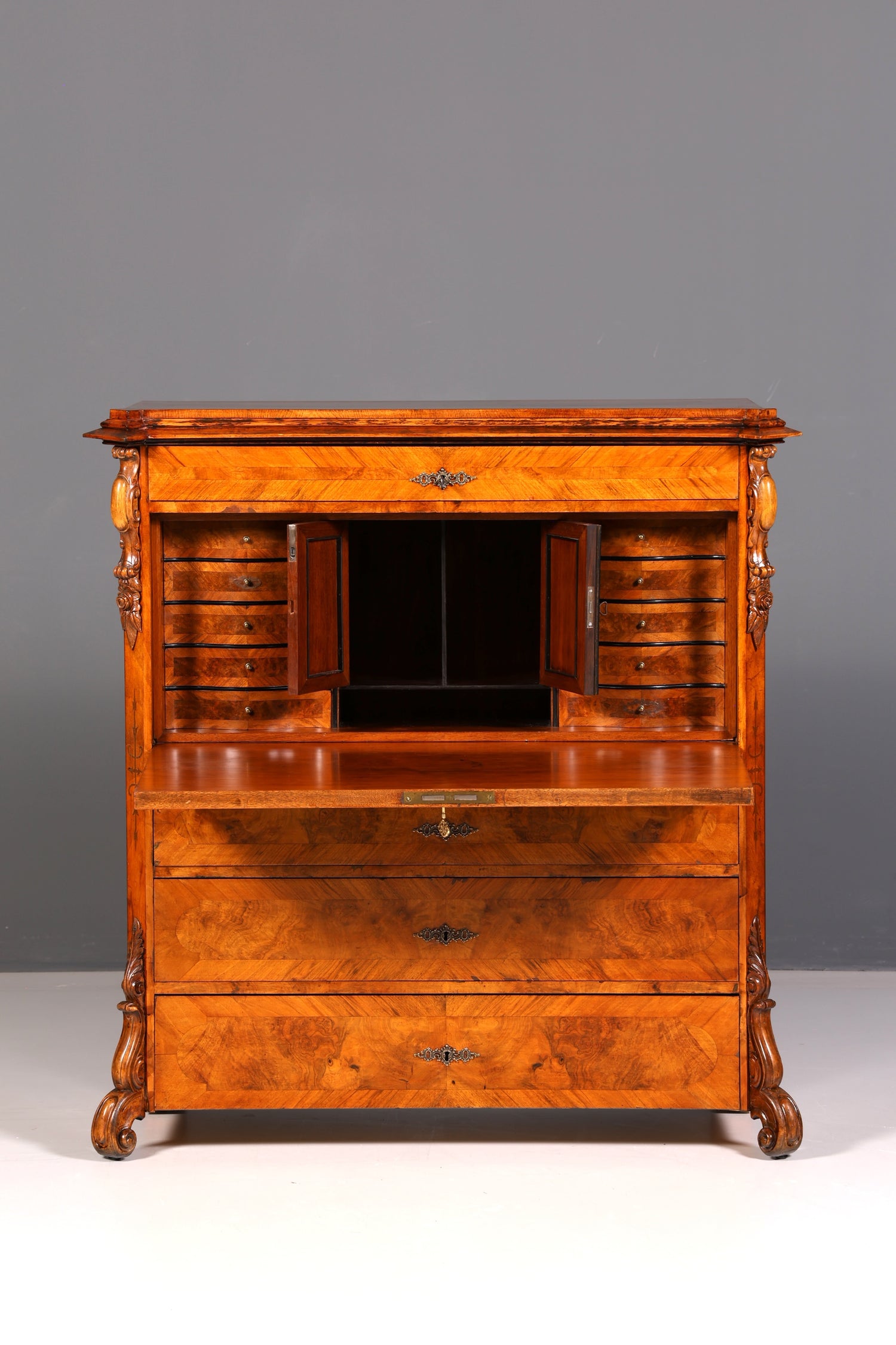 Wunderschöner Louis Philippe Sekretär Vertiko Highboard Schreibsekretär Massivholz