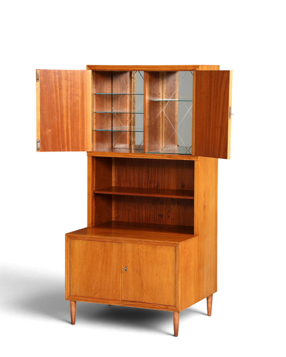 Schlichter Mid Century Schrank Danish Design Regal Retro Nussbaum 60s Bücherregal Buchablage