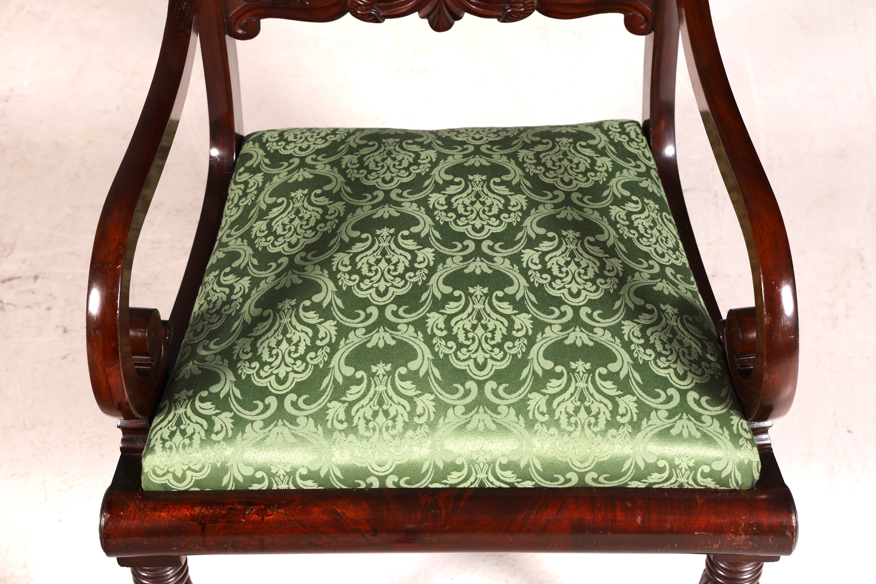 Wunderschöner Englischer Stuhl UK Küchenstuhl Antik Mahagoni Sekretär Stuhl Polsterstuhl 2 von 2