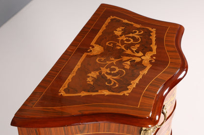 Traumhaftes Barock Stil Louis XV Highboard Intarsien Vertiko Kommode Schubladenkommode