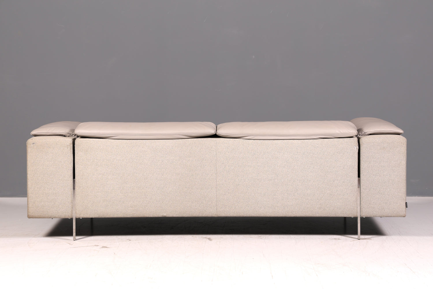 Wunderschönes Sofa der Marke Ligne Roset Grau Echtleder &amp; Stoff Couch Designer Sofa Wohnzimmer