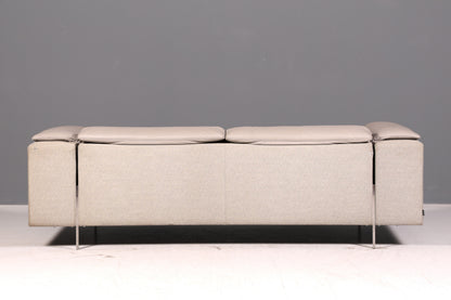 Wunderschönes Sofa der Marke Ligne Roset Grau Echtleder &amp; Stoff Couch Designer Sofa Wohnzimmer