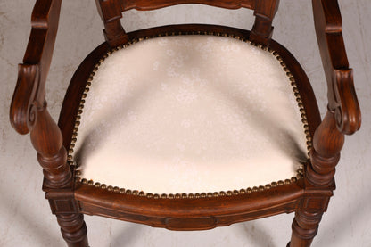 Elegant Neo-Renaissance armchair, antique chair, Gründerzeit secretary chair, desk chair, upholstered chair, 1 of 2