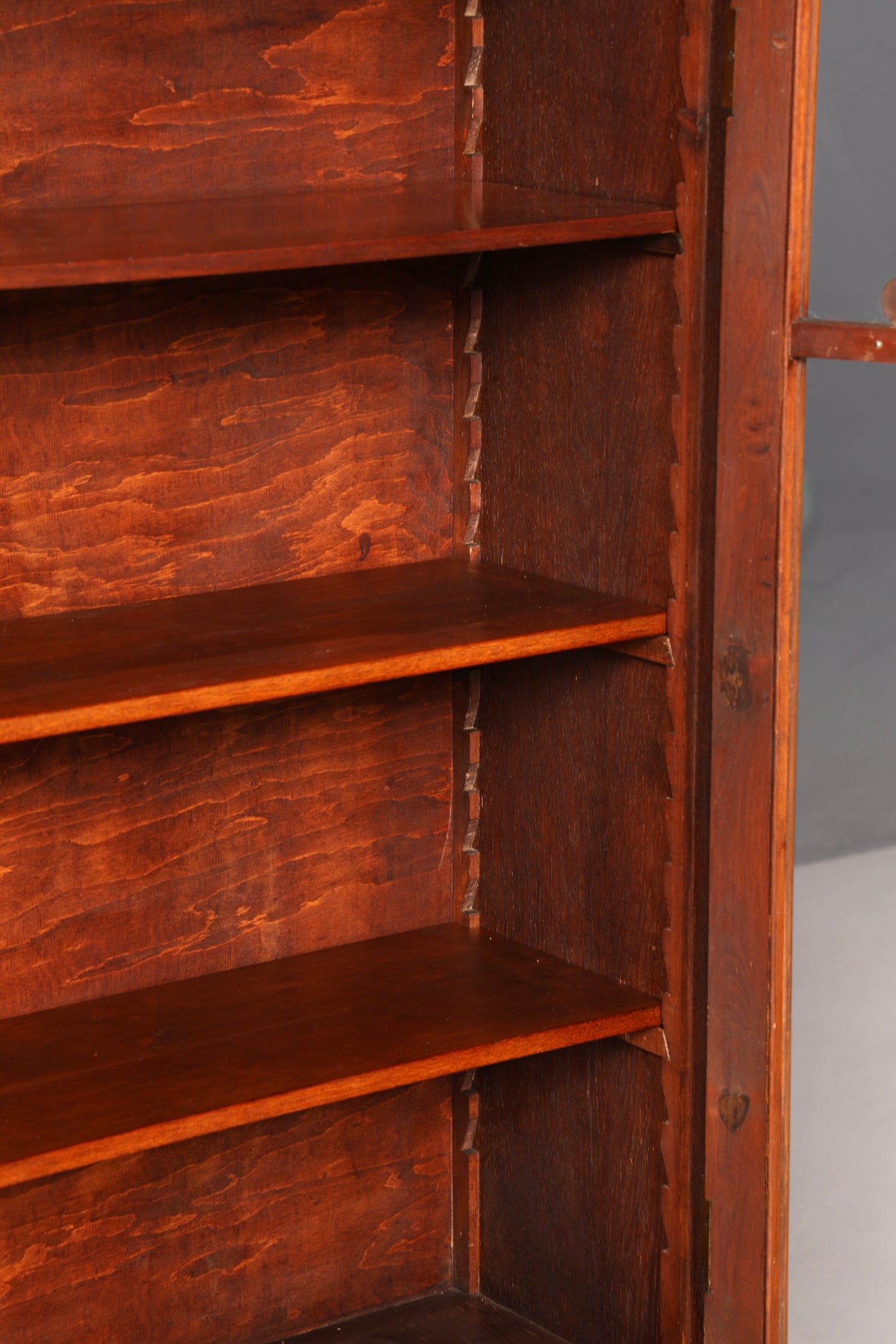 Stilvolle Jugendstil Vitrine Antike Holz Bücherschrank Eiche Antik Schrank Geschirrschrank