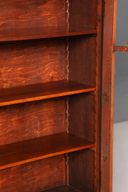 Stilvolle Jugendstil Vitrine Antike Holz Bücherschrank Eiche Antik Schrank Geschirrschrank