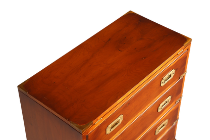 Hauptstadt Möblerei maritime Military Chest Kommode aus Holz mit Messingbeschlägen und ausklappbarer Deckplatte