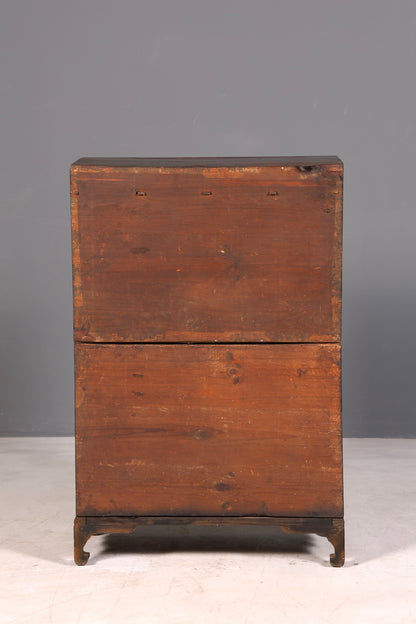 Beautiful Asian cabinet, antique chest of drawers, solid wood, genuine brass, vertiko